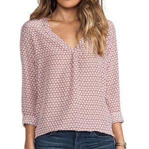 Joie Printed Silk Daryn Blouse L